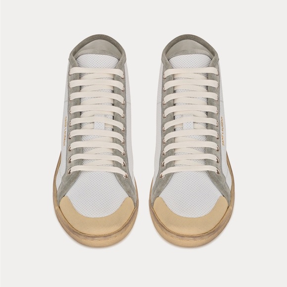 SAINT LAURENT White and Gray High-Tops, BRAND NEW! EU 43,5 paid 1200$ Authentic - Picture 3 of 13